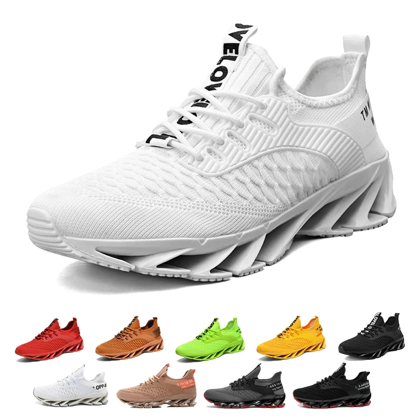 Tallboost Sneakers Height Boosting Shoes for Men Mens Tallboost Shoes Walking Shoes Comfort Non Slip Breathable Knit Slip On Sneakers(WhiteUS 10)