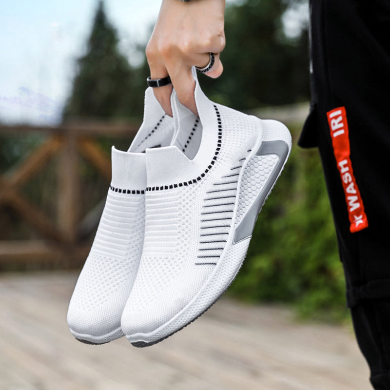 Fashion Mesh Sock Shoes With Striped Design Men Outdoor Breathable