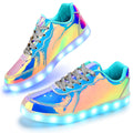Qimaoo Light Up Shoes Men Women LED Shoes USB Charging Adult Light Up Shoes High Top LED Sneakers Glow in The Dark Shoes for Dancing Party Festivals