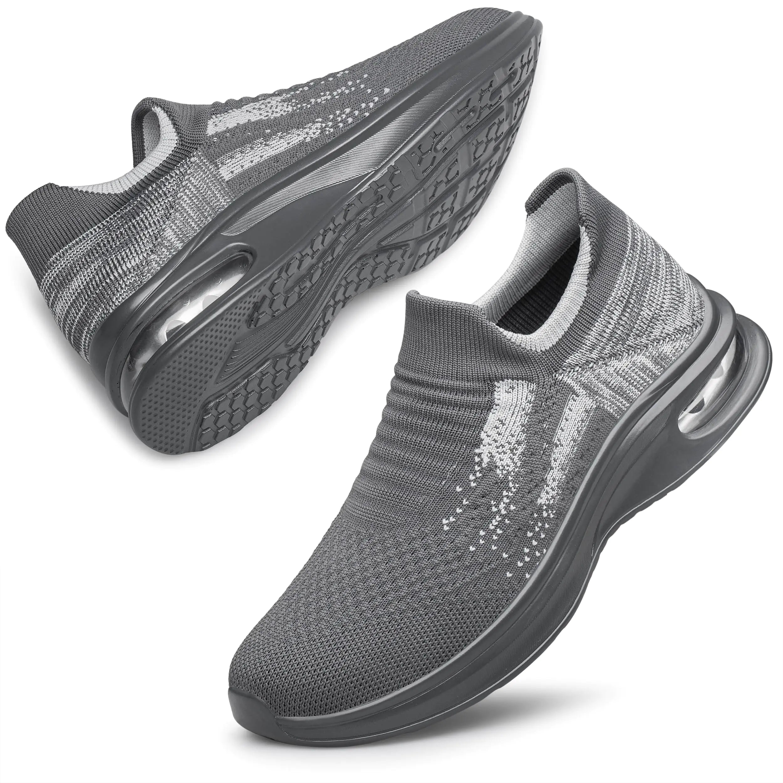 BNR Men Fashion Sock Sneakers Running Shoes Walking Shoes Casual Lightweight Comfortable Air Cushion Support Dark Gray 10