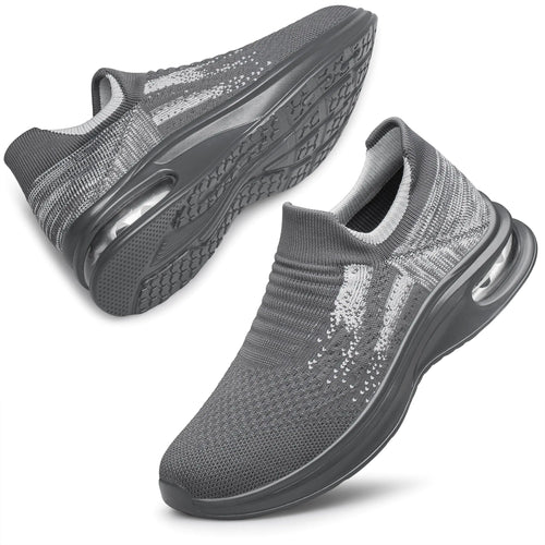 BNR Men Fashion Sock Sneakers Running Shoes Walking Shoes Casual Lightweight Comfortable Air Cushion Support Dark Gray 10