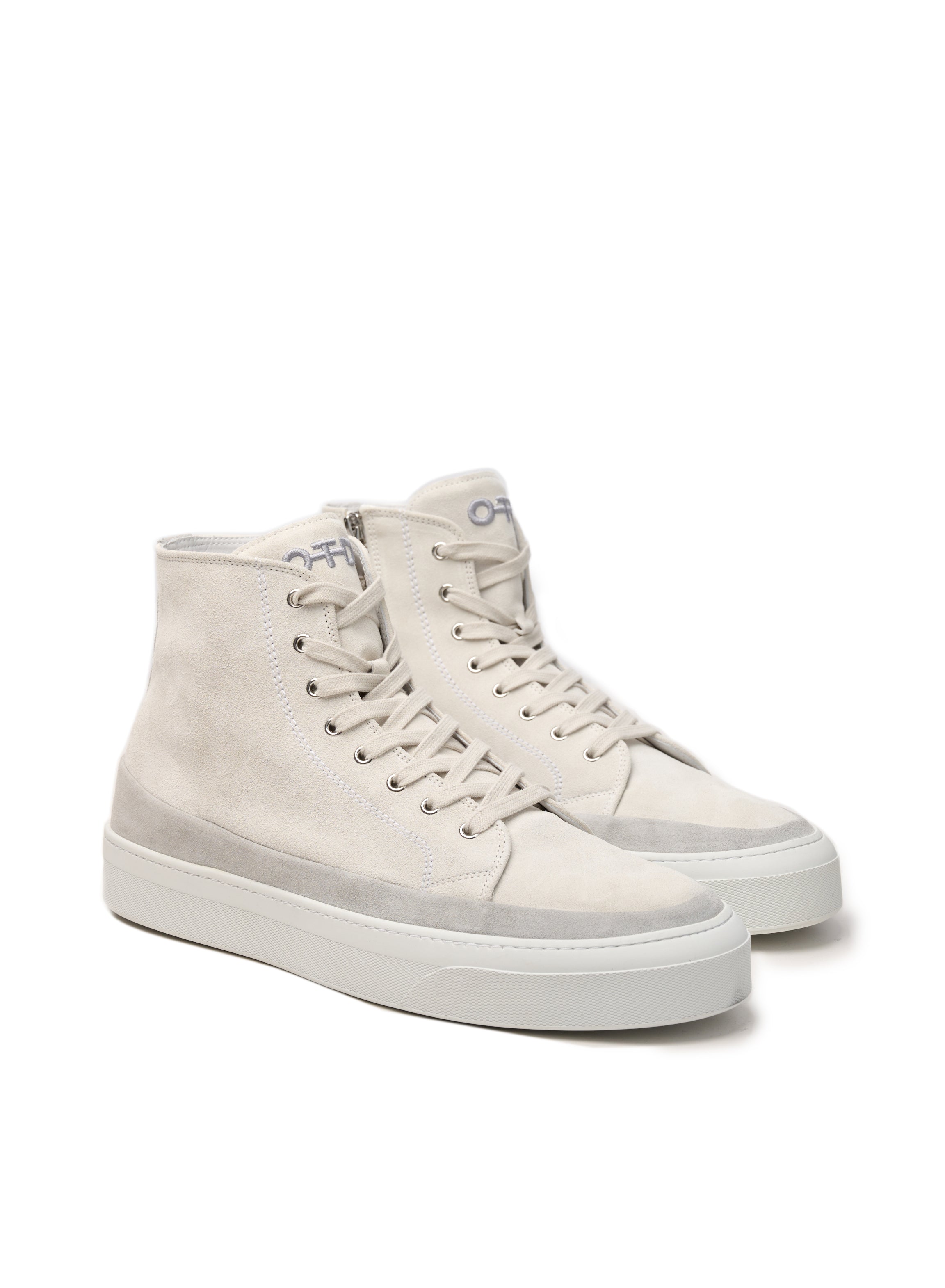 Hi Top Derby Suede and Leather Sneaker