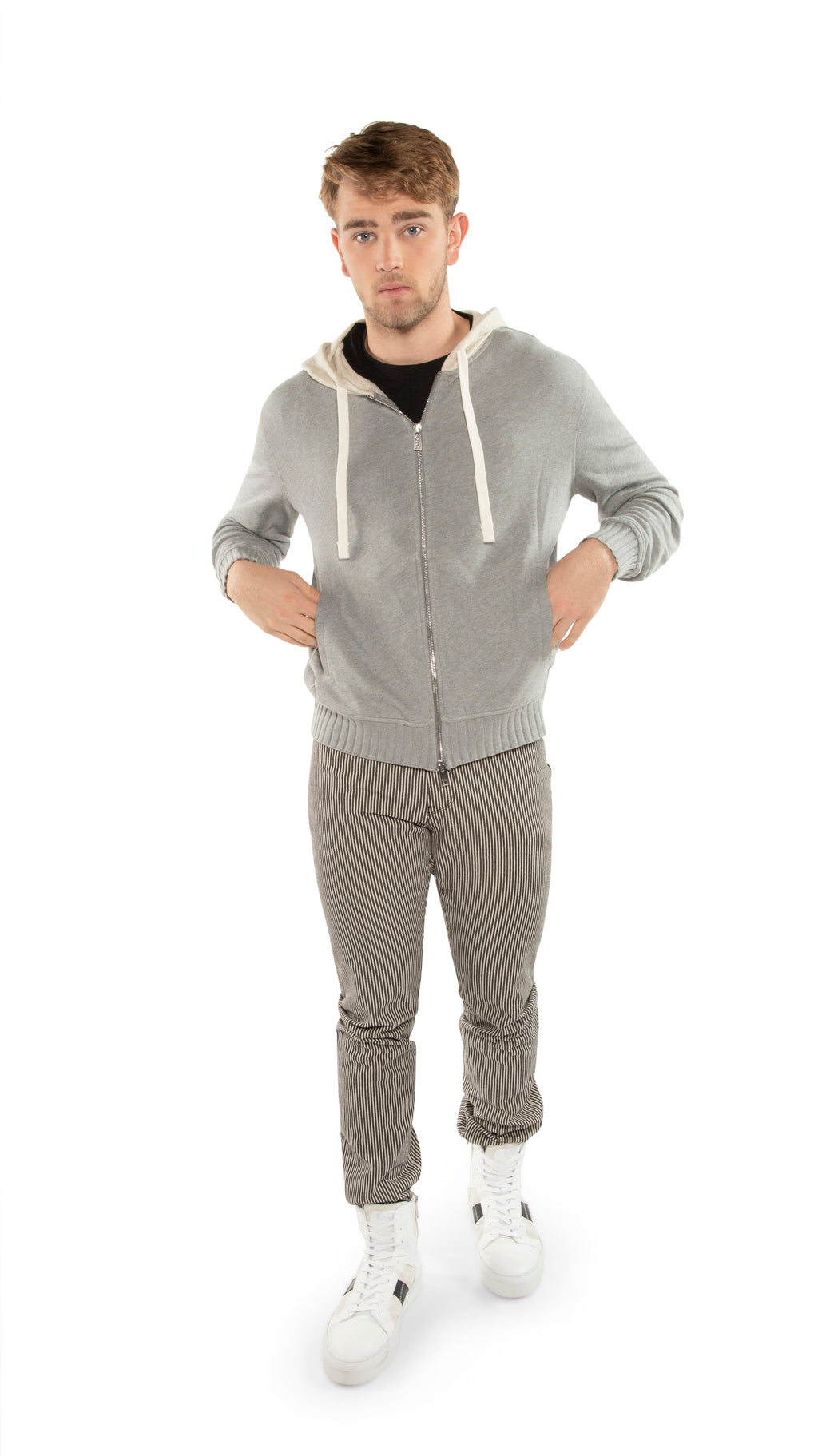 Hi-Top Zip Sneaker (White)