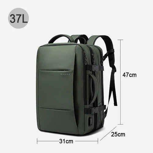 BANGE Travel Backpack Men Business Backpack School Expandable USB Bag