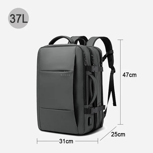 BANGE Travel Backpack Men Business Backpack School Expandable USB Bag
