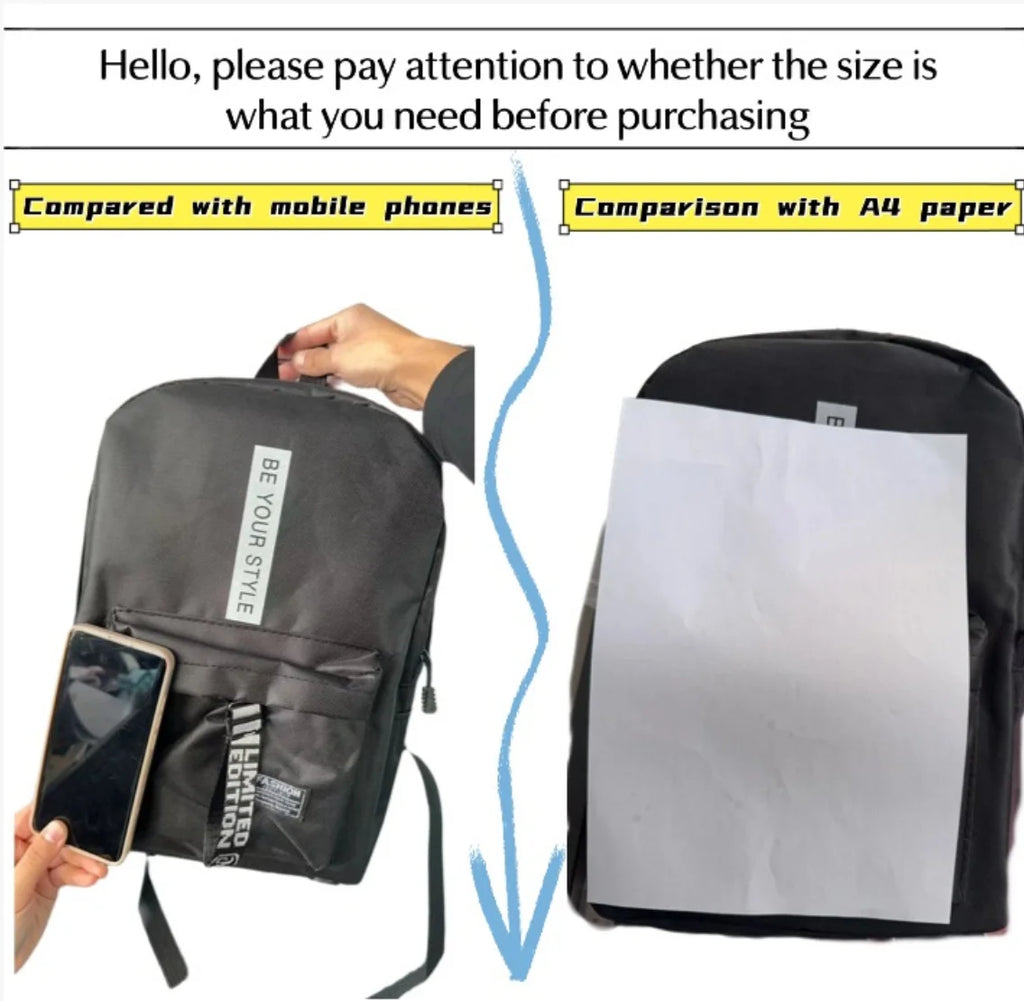 Fashion trend backpack backpack for men and women junior high school