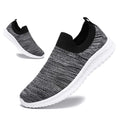 SPRGREEN Mens Running Shoes Casual Breathable Walking Shoes Slip-On Shoes Athletic Fashion Sneakers Mesh Workout Sports Shoes Ultra Lightweight Comfortable (Grey White Adult Men 10 Numeric US Footwear Size System Medium)