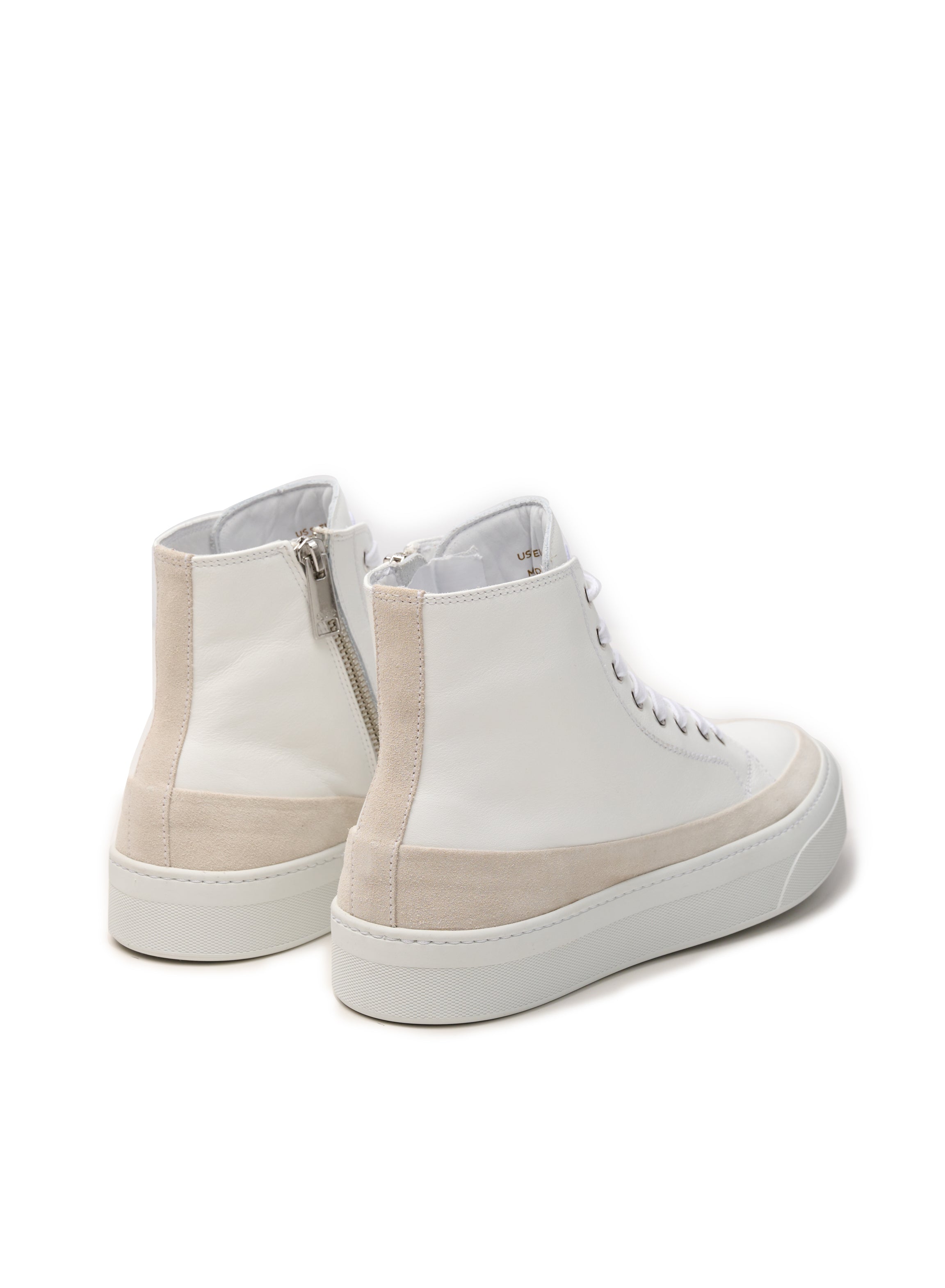 Hi Top Derby Suede and Leather Sneaker