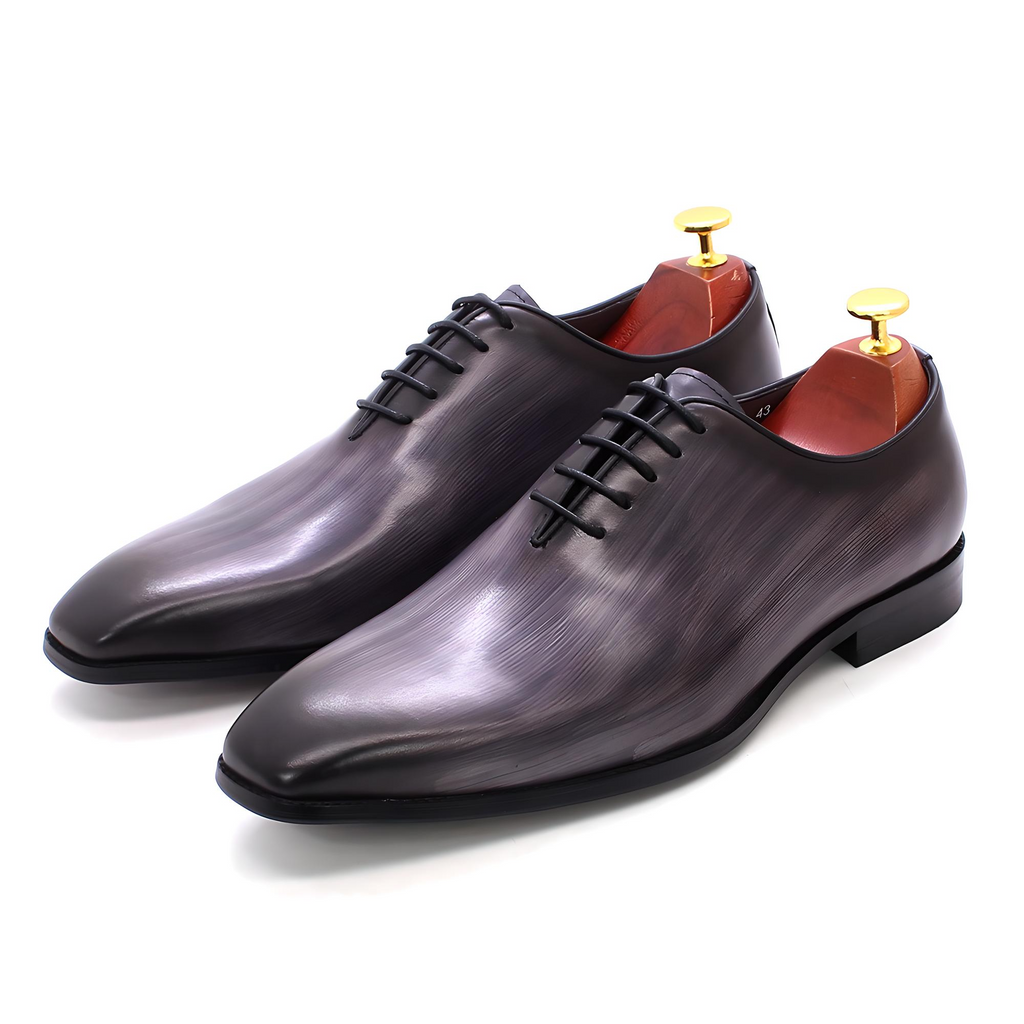 Italian Carved Leather Shoes Handmade Goodyear Leather Shoes Men