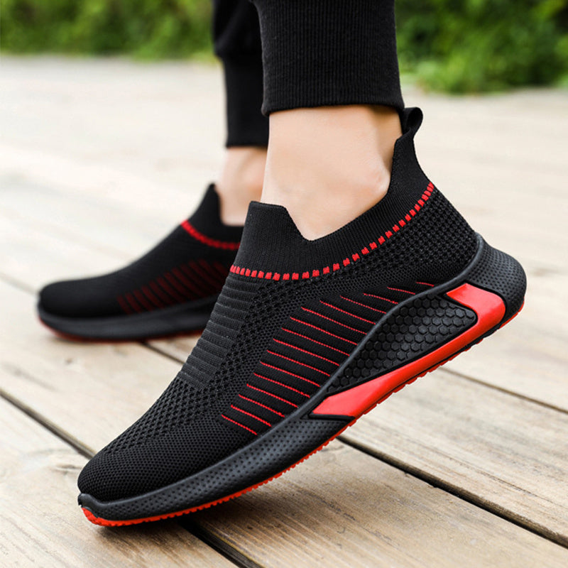 Fashion Mesh Sock Shoes With Striped Design Men Outdoor Breathable