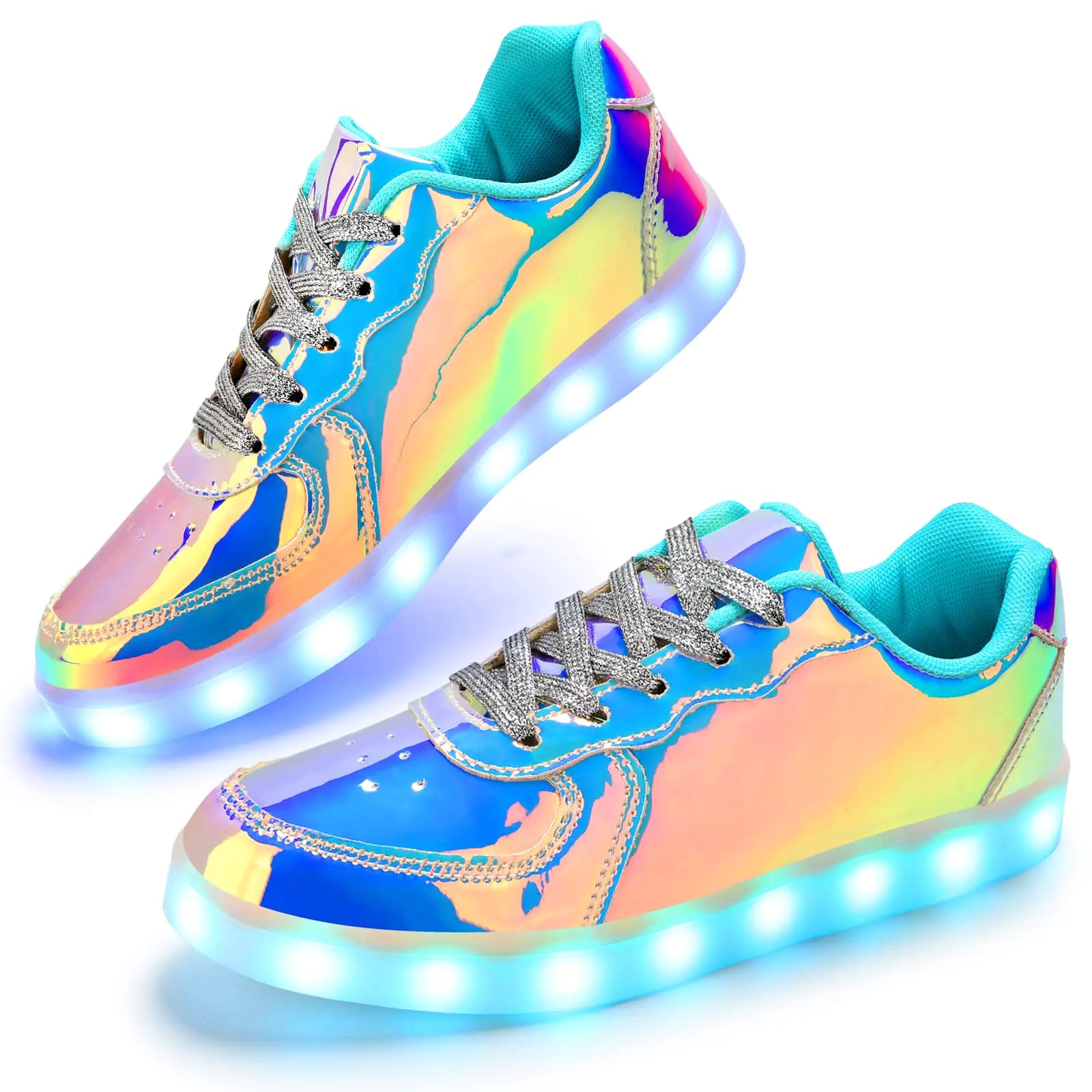 Qimaoo Light Up Shoes Men Women LED Shoes USB Charging Adult Light Up Shoes High Top LED Sneakers Glow in The Dark Shoes for Dancing Party Festivals