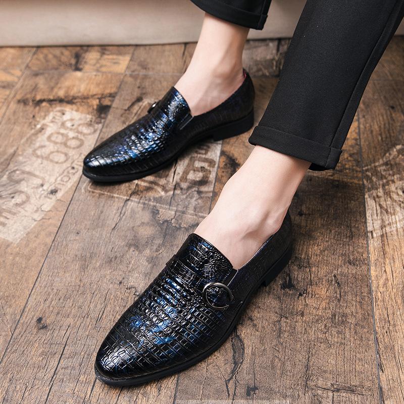 2020 New Leather Shoes Male Mens Pointed Leather Shoes Stylist British