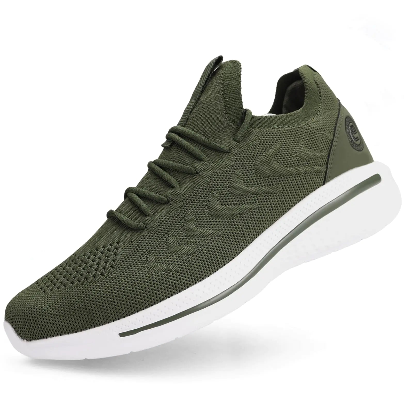 Pujcs Mens Walking Shoes Non Slip Running Shoes Breathable Slip on Sneakers Lightwight Gym Tennis Shoes for Men Army Green 11