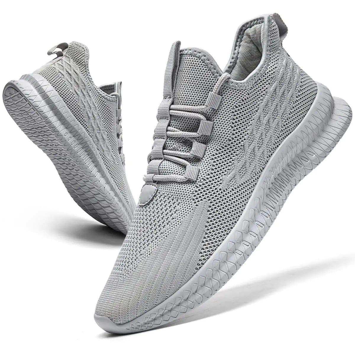 WOHHHW Mens Running Tennis Casual Walking Shoes Fashion Athletic Gym Sneakers for Men Breathable Lightweight Comfortable Shoes Light Grey Size 6.5